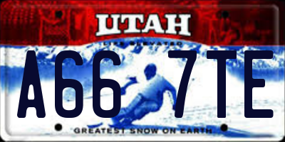 UT license plate A667TE