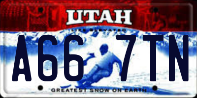 UT license plate A667TN