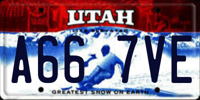 UT license plate A667VE