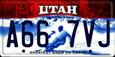 UT license plate A667VJ