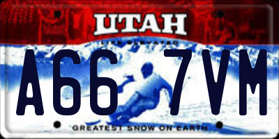 UT license plate A667VM
