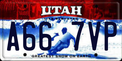 UT license plate A667VP