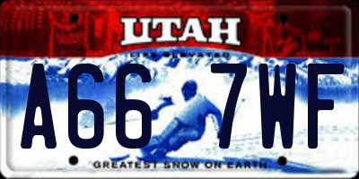 UT license plate A667WF
