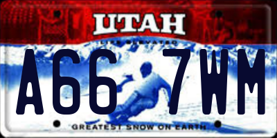UT license plate A667WM