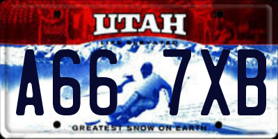 UT license plate A667XB