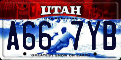 UT license plate A667YB