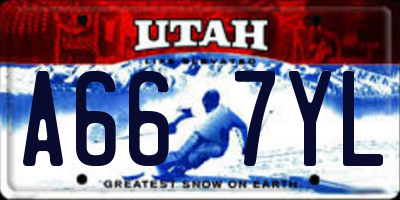 UT license plate A667YL