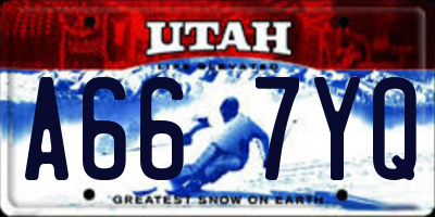UT license plate A667YQ