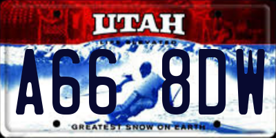 UT license plate A668DW