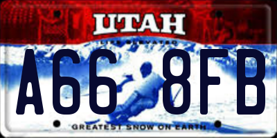 UT license plate A668FB