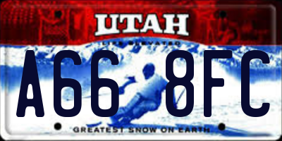 UT license plate A668FC