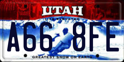 UT license plate A668FE