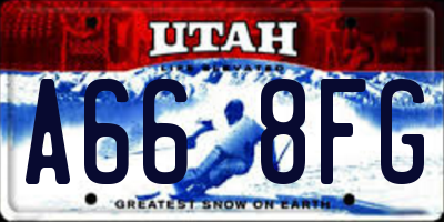 UT license plate A668FG
