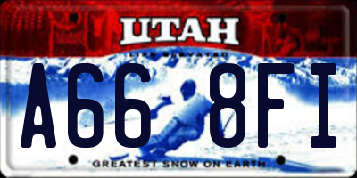 UT license plate A668FI