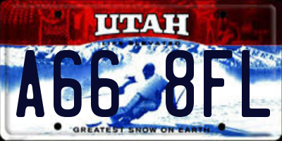 UT license plate A668FL