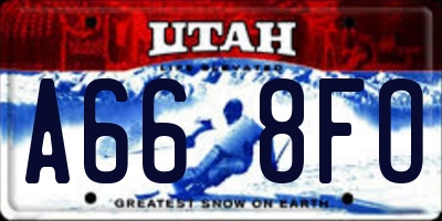 UT license plate A668FO
