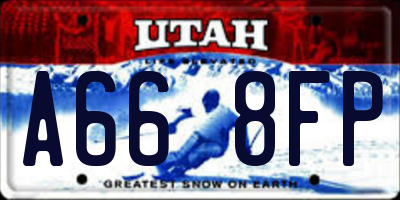 UT license plate A668FP