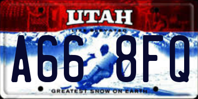 UT license plate A668FQ