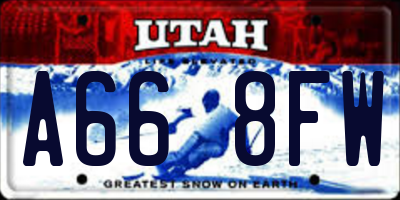 UT license plate A668FW