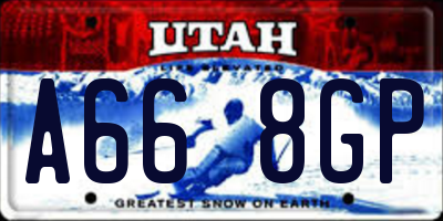 UT license plate A668GP