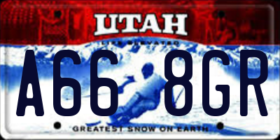 UT license plate A668GR