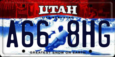 UT license plate A668HG