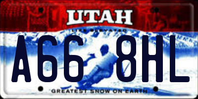 UT license plate A668HL
