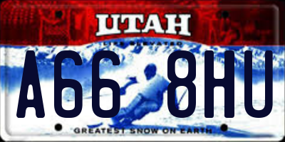 UT license plate A668HU