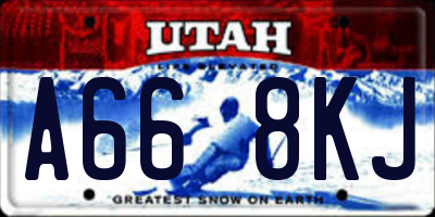 UT license plate A668KJ