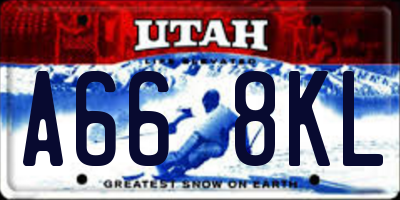 UT license plate A668KL