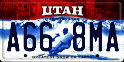 UT license plate A668MA