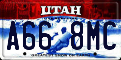 UT license plate A668MC