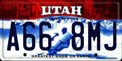 UT license plate A668MJ