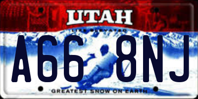 UT license plate A668NJ