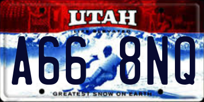 UT license plate A668NQ