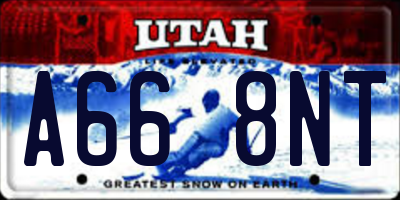 UT license plate A668NT
