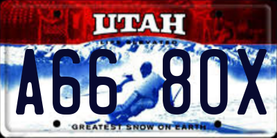 UT license plate A668OX