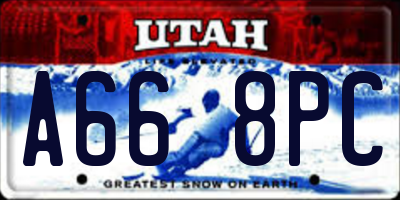 UT license plate A668PC