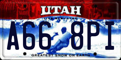 UT license plate A668PI