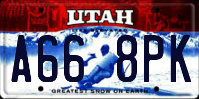 UT license plate A668PK