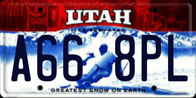 UT license plate A668PL