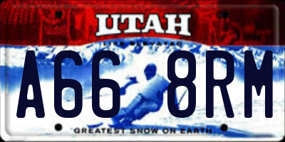 UT license plate A668RM