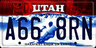 UT license plate A668RN