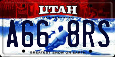 UT license plate A668RS