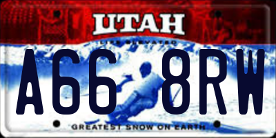 UT license plate A668RW
