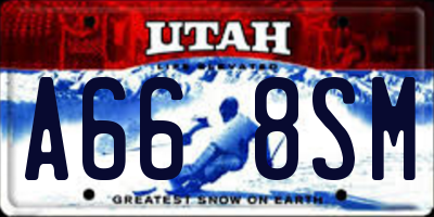 UT license plate A668SM