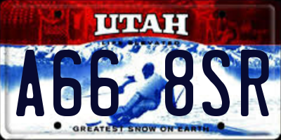UT license plate A668SR
