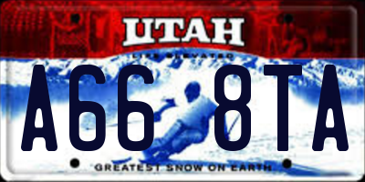 UT license plate A668TA