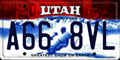 UT license plate A668VL
