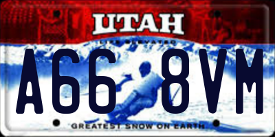 UT license plate A668VM
